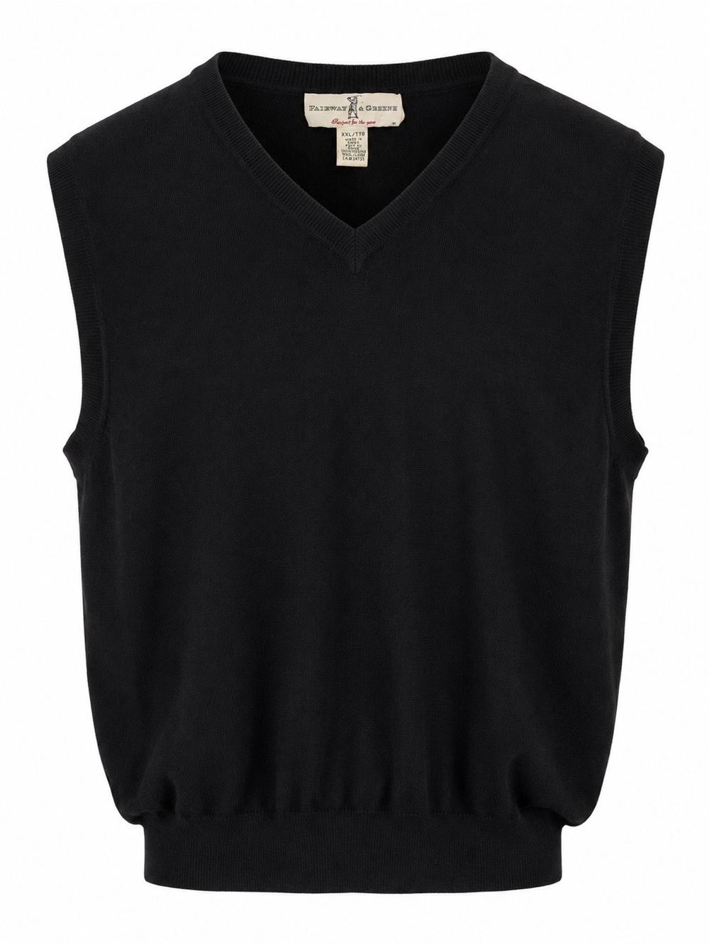 Fairway & Greene Sweater Vest Black XXL 100% Merino Wool V-Neck Golf Sleeveless